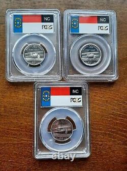 2001 North Carolina Quarters X 6, Silver X 3 Reg. X 1 PCGS PR70DCAM MS 67 P & D