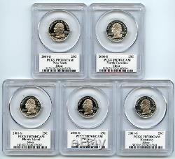 2001 SILVER State Flag 5-Coin (RI NC NY VT KY) Proof Set PCGS PR70 DCAM Quarter