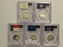 2001 SILVER State Flag 5-Coin (RI NC NY VT KY) Proof Set PCGS PR70 DCAM Quarters