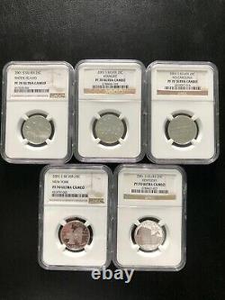 2001- S 25c Silver Set Ngc- Pr-70uc Rare