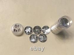 2001 S SILVER QUARTER ASSORTED ROLL (40-8 from each state) GEM PROOF QUARTERS