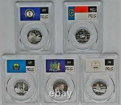 2001-S Silver Proof State Quarter Set PCGS PR70 DCAM-State Flag(5 Coin)