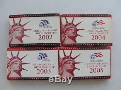 2002 2005 US 90% Silver Proof Sets With State Quarters Complete Run Of 4