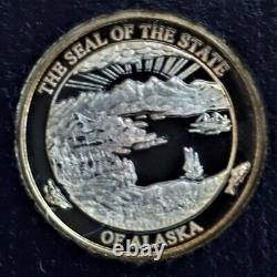 2002 Alaska Mint Gold Relief. 999 Fine Silver Proof Set