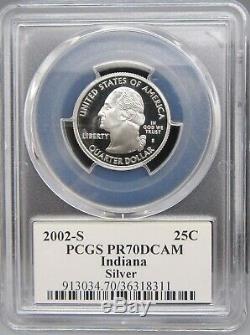 2002 S Indiana Silver PCGS PR 70 DCAM Flag label