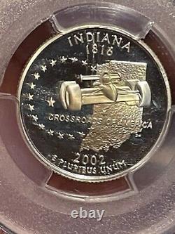 2002 S Indiana Silver PCGS PR 70 DCAM Flag label (PERFECT GRADE)