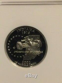 2002-S Indiana Silver Quarter Proof NGC PF-70 Ultra Cameo RARE
