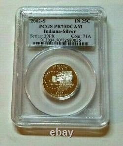 2002 S Indiana Silver State 25C PCGS PR 70 DCAM