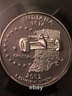 2002 S Indiana State Indy Silver Quarter-pcgs Pr70dcam-frosted Proof-flag Label