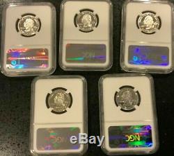2002-S SILVER 5 coin Proof Statehood Quarter set- NGC PF 70 ULTRA CAMEO