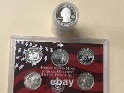 2002 S SILVER QUARTER ASSORTED ROLL (40-8 from each state) GEM PROOF QUARTERS