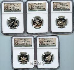 2002 S Silver State 5 Coin Set Proof Quarter PF69 UCAM NGC 25c Certified D2