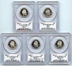 2002-S Silver State Quarter 5 Coin Proof Set PCGS PR70 DCAM 25C PR70DCAM