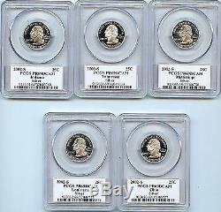 2002 S State 5 Silver Quarter PCGS Graded PR69 DCAM Proof 25 Cent coin set