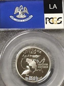 2002 Silver State Quarters- 5 Coin Set- Pcgs Pr70dcam-flag Label-frosted Cameos