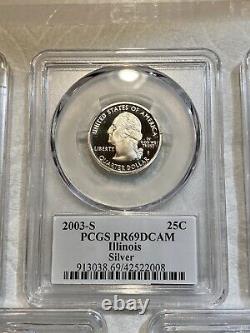 2003-S 25C PCGS Proof State 90% Silver Quarter Set All Five States