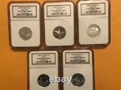 2003 S Complete 5 Coin Silver State Quarter Proof Set NGC Graded PF70 UCAM