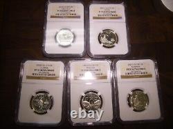 2003 S Ngc Pf70 Ultra Cameo Silver Proof 5 Coin Statehood Quarter Set 25c