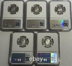 2003 S Ngc Pf70 Ultra Cameo Silver Proof 5 Coin Statehood Quarter Set 25c