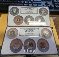 2003 S Silver Proof Set with 5 State Quarters Pf 69 Ultra Cameo NGC Slab