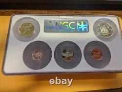 2003 S Silver Proof Set with 5 State Quarters Pf 69 Ultra Cameo NGC Slab