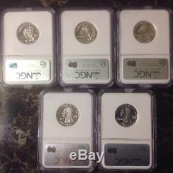 2003 S Silver State Quarter 5 Coin Set Ngc Proof 70 Ultra Cameo