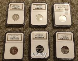 2004-06 Lot Of 6 Silver State Quarters Coins all NGC PF 70 Ultra Cameo (25C)