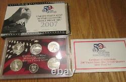 2004 2005 2006 2007 Silver Quarter Proof Set U. S. Mint 4 Sets Box and COA