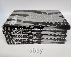 2004 2005(2) 2007(2) Silver Quarter Proof Set U. S. Mint 5 Sets Box and COA