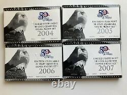 2004-2007 U. S. Mint 50 State Quarters SILVER PROOF SET withCOA