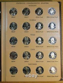 2004-2008 Complete Bu Washington Statehood Quarter Set With Proofs 100 Coins