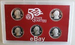 2004-2008 S Proof State Quarter 90% Silver 5 Coin Statehood 5 Sets withBoxes & COA