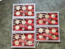 2004-2008 Silver Proof State Quarter 25 Coins 5 Sets Coa Box 90% Silver Us Mint