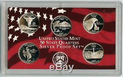 2004 2008 State Quarter Silver Proof Set Lot United States Mint Box COA