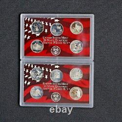 2004 2008 US Mint Silver 50 State Quarters Proof Set Run with Boxes