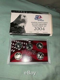 2004-2008 United States Mint 50 States Quarters Silver Proof Sets