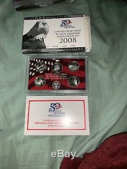 2004-2008 United States Mint 50 States Quarters Silver Proof Sets