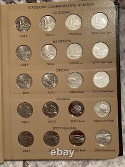 2004-2008 Washington Statehood Quarters with Proofs 8144 Dansco Album 100 Coins