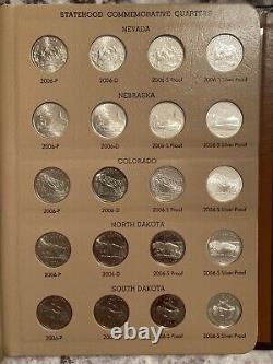 2004-2008 Washington Statehood Quarters with Proofs 8144 Dansco Album 100 Coins