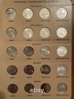 2004-2008 Washington Statehood Quarters with Proofs 8144 Dansco Album 100 Coins