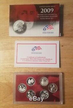 2004-2009 50 State Quarters Silver Proof Sets withboxes and COAs-31 coins total