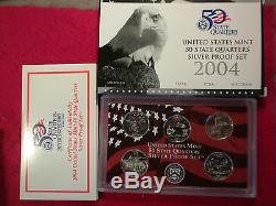 2004-2009 Silver Quarter United States Proof Set. 90% Silver Proof Coins & COA