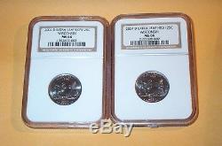 2004-D WISCONSIN High and Low extra leaf MS-66 WASHINGTON QUARTERS NGC graded