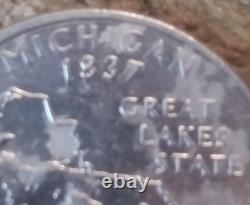2004 Michigan State Quarter D Mint Mark Errors Annealing Errors on Back