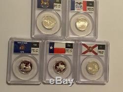 2004 SILVER State Flag 5-Coin (TX MI IA WI FL) Proof Set PCGS PR70 DCAM Quarters