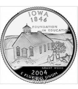 2004 S Iowa Proof Silver State Quarters Roll of Gem quarters for Stackollecting
