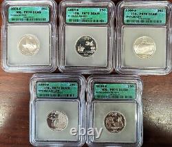 2004-S State SILVER Quarters ICG PR70DCAM Full 5 Coins