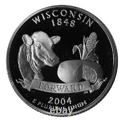 2004 S Wisconsin State 90% Silver Proof Roll 40 US Coins