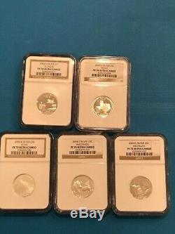 2004-Silver State Quarter 5 Coin Set NGC PR-70 ULTRA CAM Perfect Coins