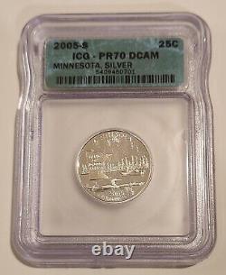 2004 Thru 2005 ICG-PR70 DCAM Silver Quarters